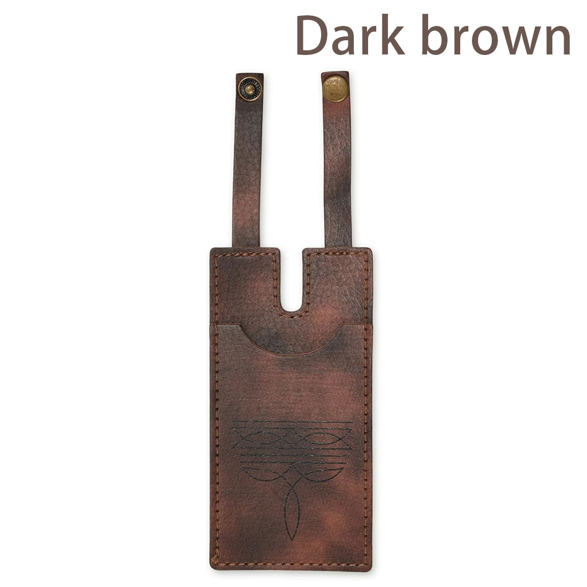 Western Leather Boot Credit Card Holder with Snap Fastening for Women