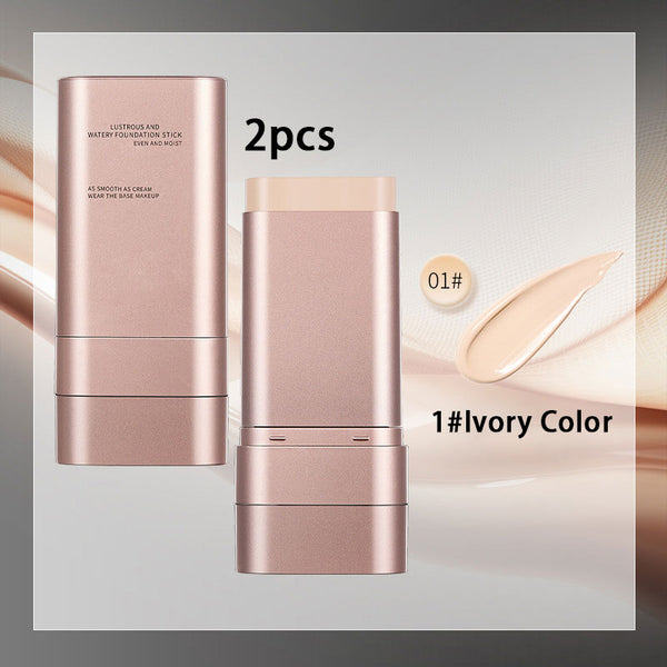 2 Pcs 2-in-1 Long-Lasting Dual-Ended Foundation Stick - Built-in Sunscreen, Lightweight Brighten Stick for All Skin Types
