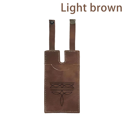 Western Leather Boot Credit Card Holder with Snap Fastening for Women