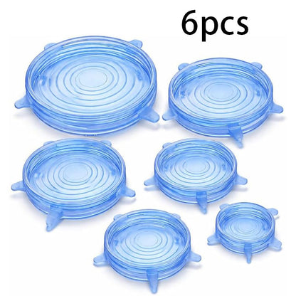Food-Grade Silicone Food Covers (6-Piece Set)