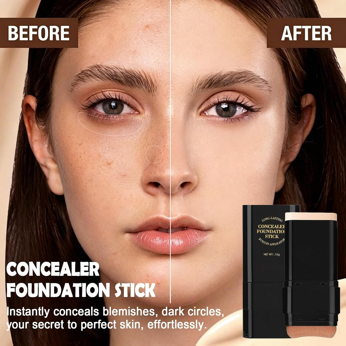 2PCS Face Foundation Contour Stick Long-wear Concealer