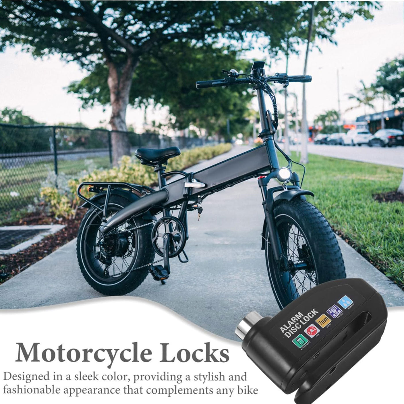 Motorcycle Alarm Disc Brake Lock -Theft Security Lock for Road and Mountain Easy Installation Tamper Resistance for Against Theft