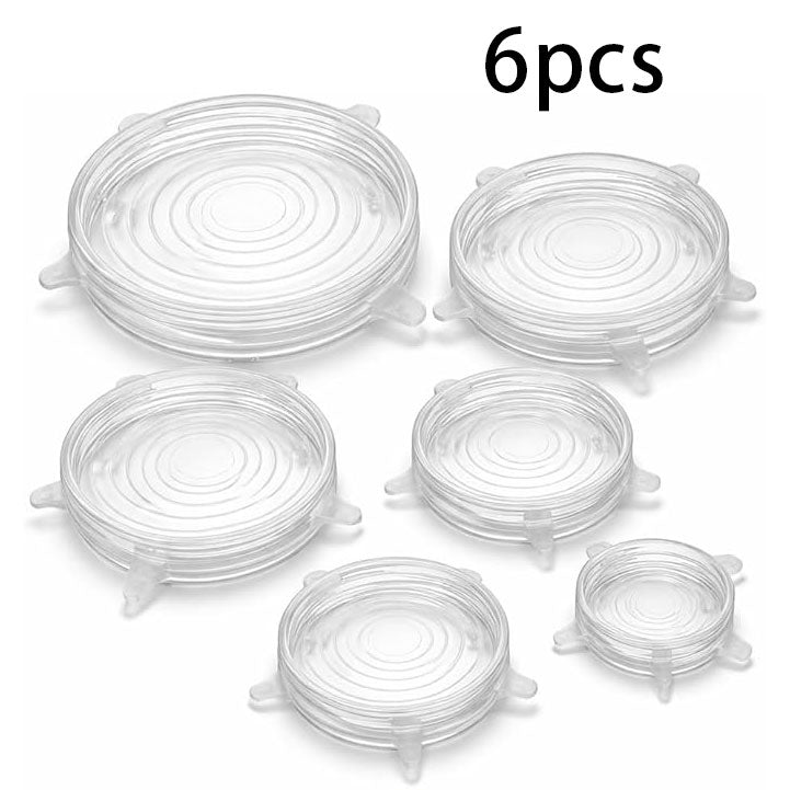Food-Grade Silicone Food Covers (6-Piece Set)