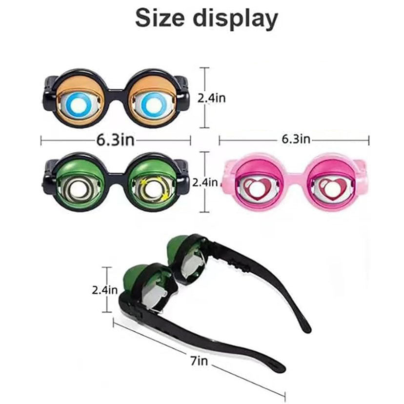 Winking Glasses for Parties & Performances, Kinetic Crazy Eyes with Manual Blink Action