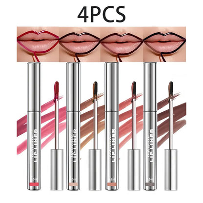 4Pcs Peel off Lip Liner Stain, Lip Gloss Lip Tint Set