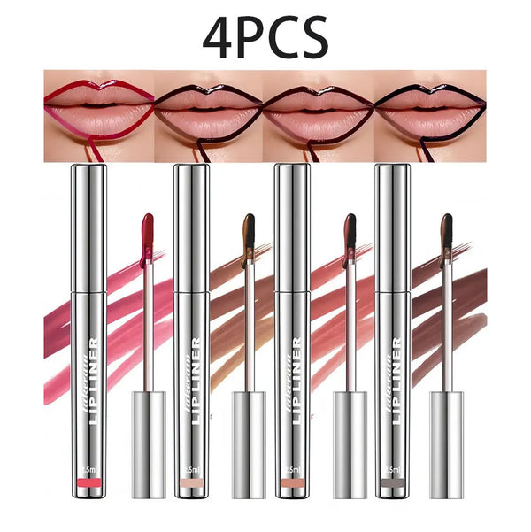 4Pcs Peel off Lip Liner Stain, Lip Gloss Lip Tint Set