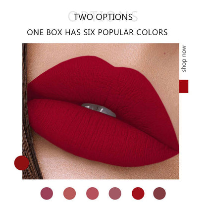 6Pcs Matte Liquid Lipstick Makeup Set - Matte liquid Long-Lasting Wear Non-Stick Cup Not Fade Waterproof Lip Gloss