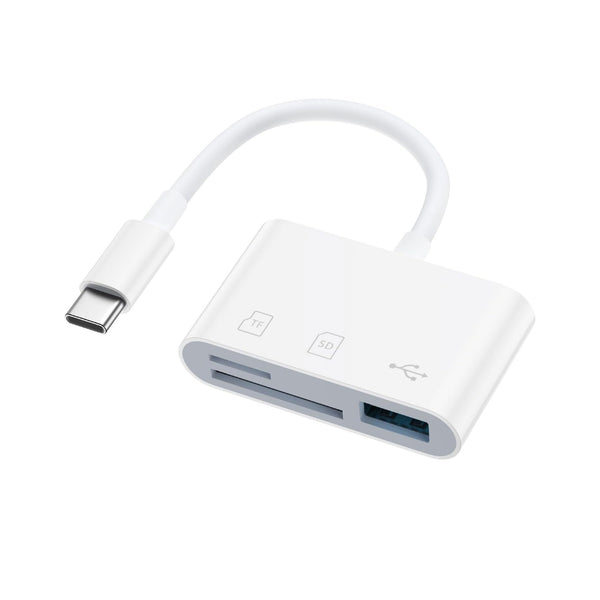 3 in 1 Card Reader USB Dongle for USB Flash Drive, Keyboard, Mouse, Hubs, MIDI, Micro SD TF Memory Card, Plug & Play