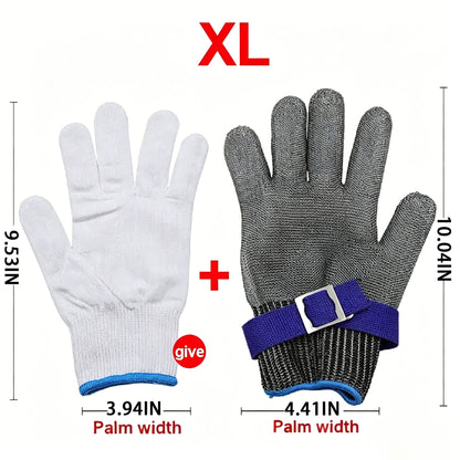 Single Cut Resistant Glove – Stainless Steel Mesh, Food Grade Safety Glove for Kitchen