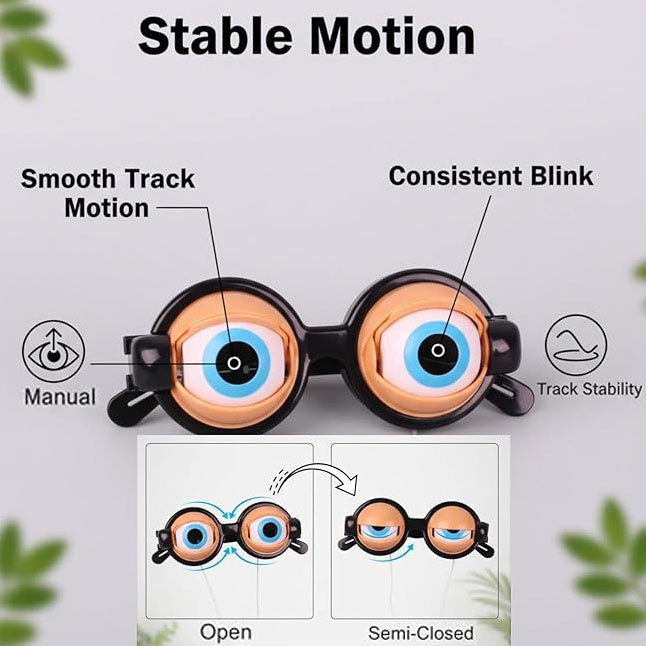 Winking Glasses for Parties & Performances, Kinetic Crazy Eyes with Manual Blink Action