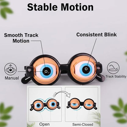 Winking Glasses for Parties & Performances, Kinetic Crazy Eyes with Manual Blink Action