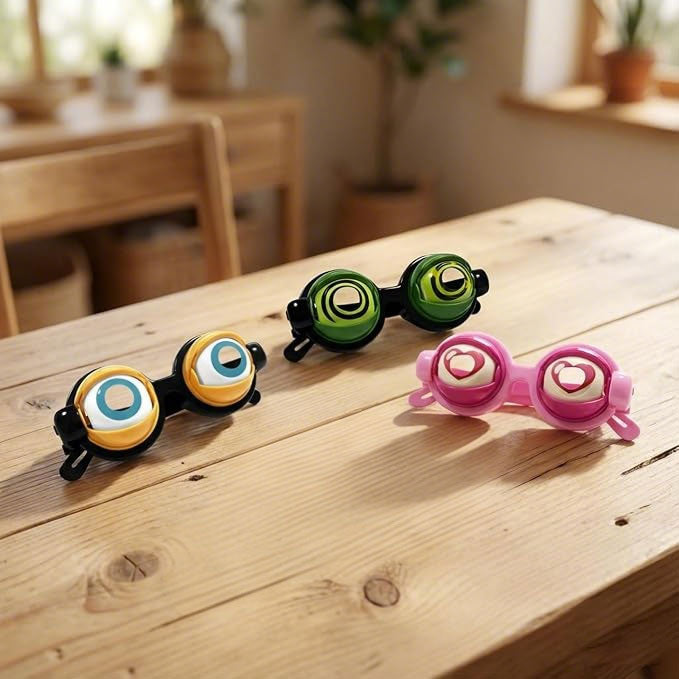 Winking Glasses for Parties & Performances, Kinetic Crazy Eyes with Manual Blink Action