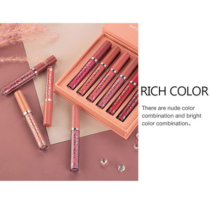 6Pcs Matte Liquid Lipstick Makeup Set - Matte liquid Long-Lasting Wear Non-Stick Cup Not Fade Waterproof Lip Gloss