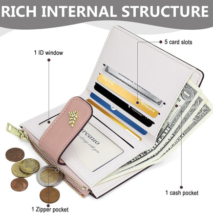 Women's Genuine Leather Cute Floral Wallet