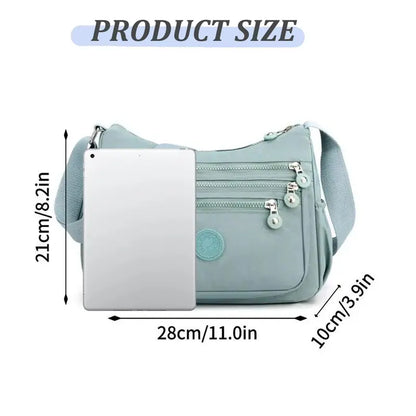 Nylon Fabric Crossbody Bag Anti-Theft Women's Shoulder Bag Multi-Layer Pocket Wallet