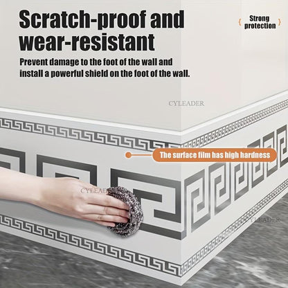 Self-adhesive vinyl skirting trim