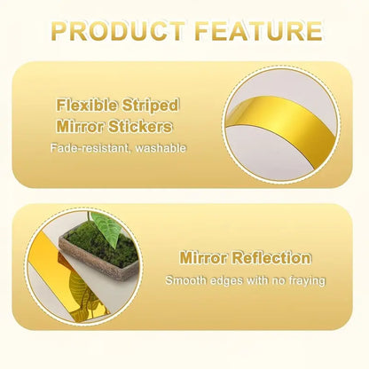 10-Piece Set of Long Acrylic Mirror Wall Stickers