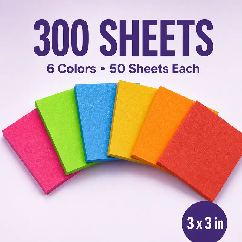 Frosted See-Through Glittered Reusable Sticky Notes