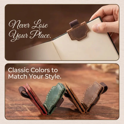 3PCS Magnetic Leather Bookmark with Pen Holder