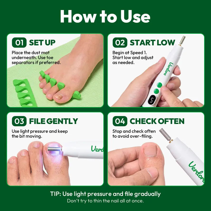 Electric Nail Drill for Thick Nails, 6 Interchangeable Nail Bits