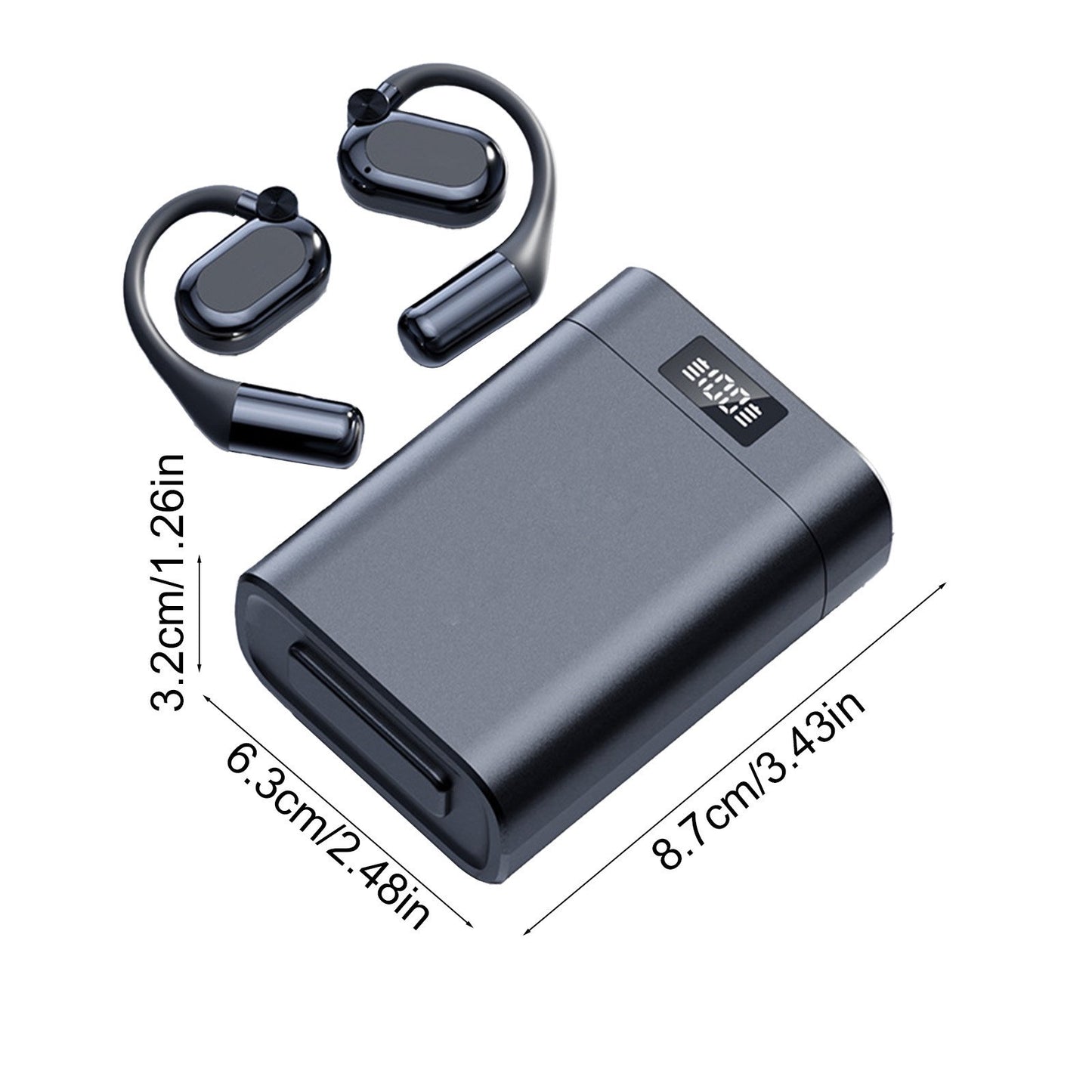 Bluetooth headphones with a power bank and LED light