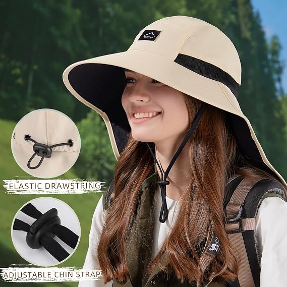 Outdoor Sun Protection Hat - Unisex Summer FishermanHat with Neck Flap