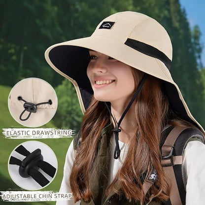 Outdoor Sun Protection Hat - Unisex Summer FishermanHat with Neck Flap