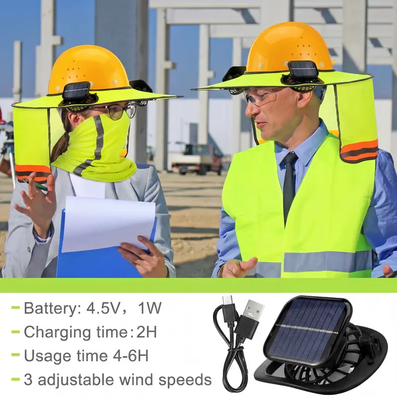 Solar-Powered Fan Safety Helmet