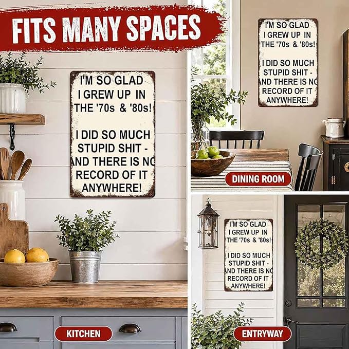 Retro Vintage Funny Quirky Tin Wall Plaque Sign
