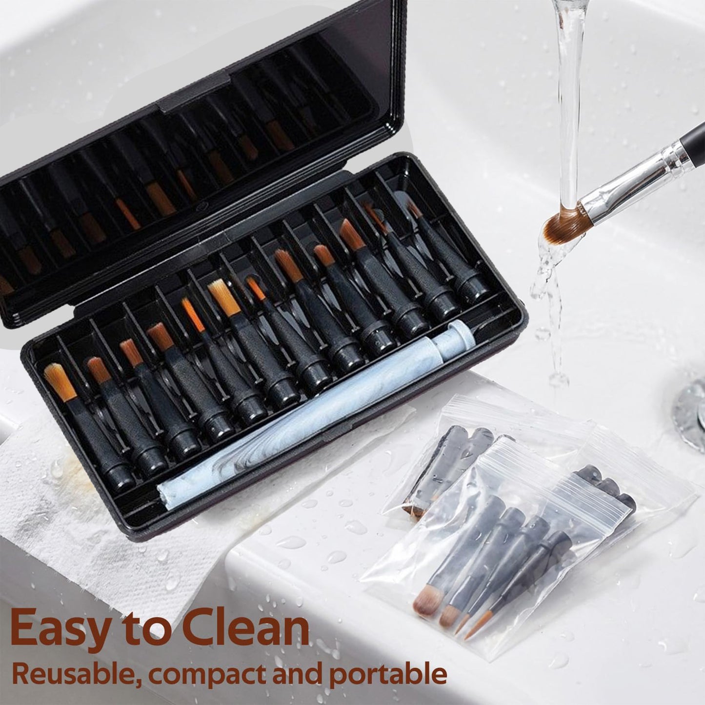 12-Piece Multifunctional Nail Art Brush Set with Storage Case