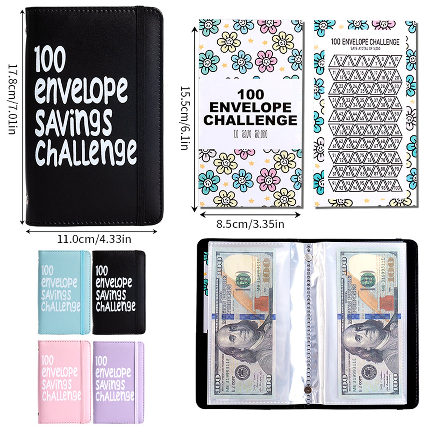 100 Days Money Saving Challenge Coin Envelope Budget Storage Book - Easy and Fun Way to Save  Money