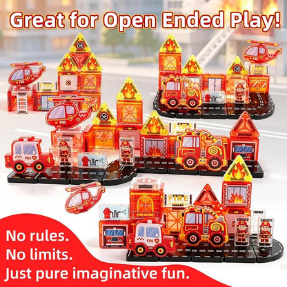 40 Pcs Mini Magnetic Tiles Construction Building Blocks Toy with Iron Storage Box