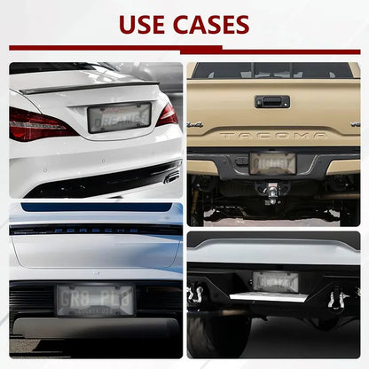 2 Pcs Clear Automotive License Plate Cover and Frame with Screws