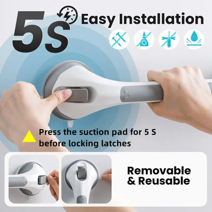 Detachable safety suction-cup grab bar