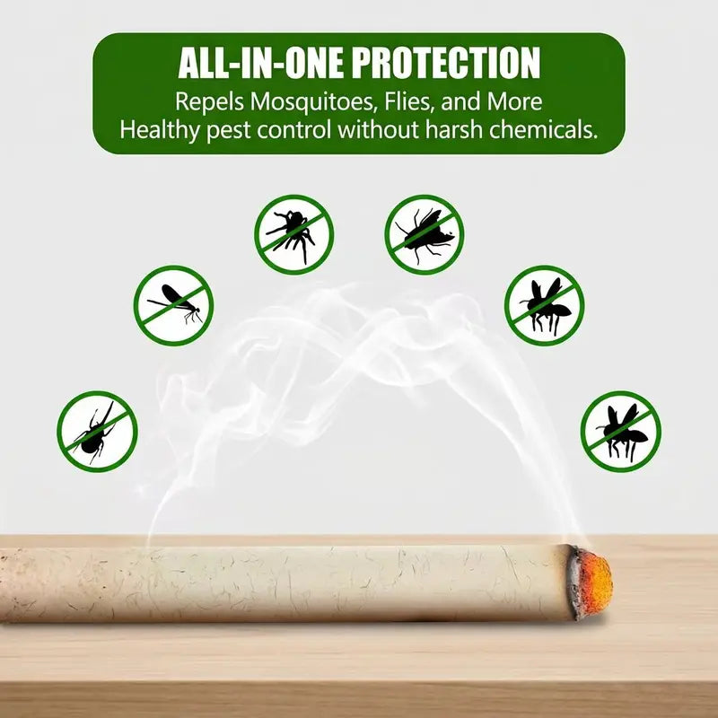 Pack of 10 organic mugwort and gastrodia aroma sticks; includes a wooden base