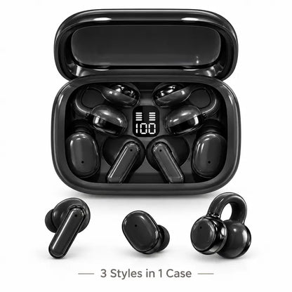 3-in-1 Bluetooth 6.0 Wireless Earbuds with Portable Charging Case