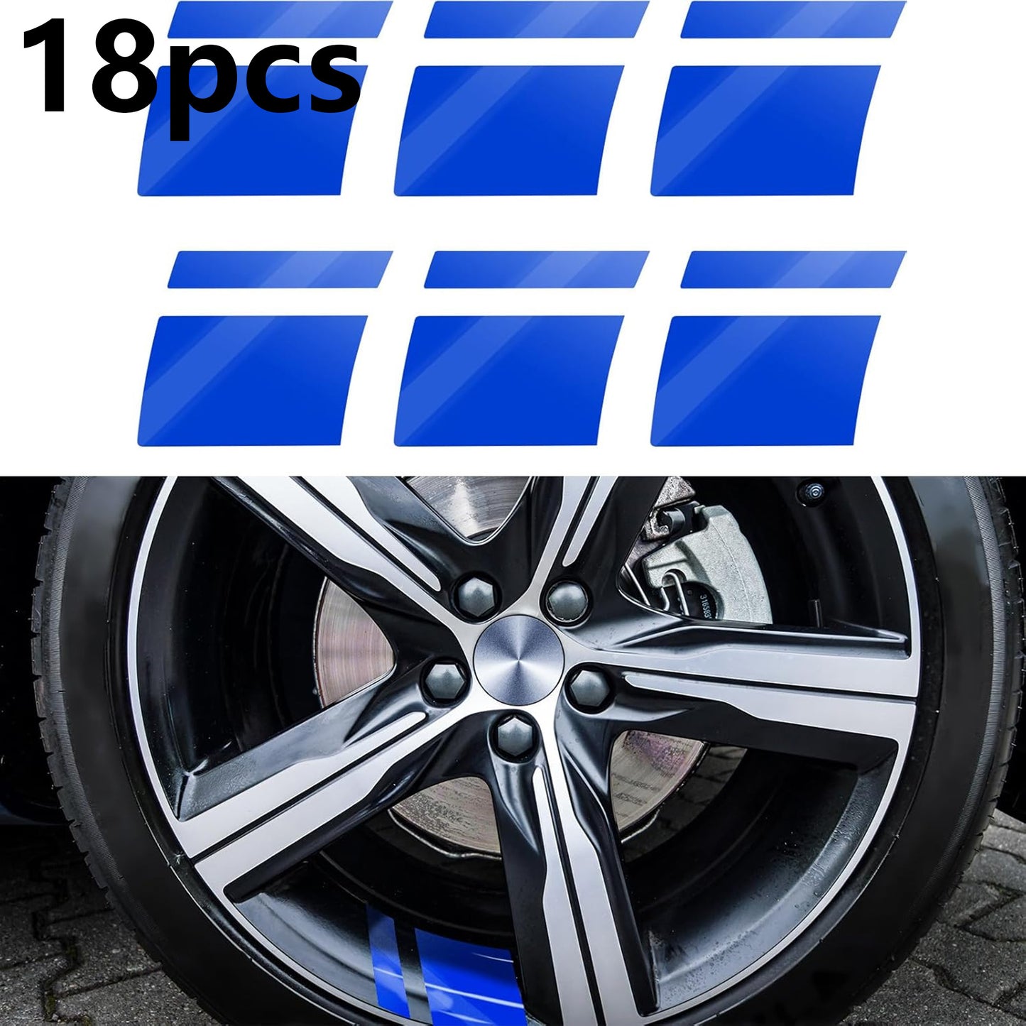18Pcs Reflective Car Wheel Rim Decal Stripes Decoration Accessories