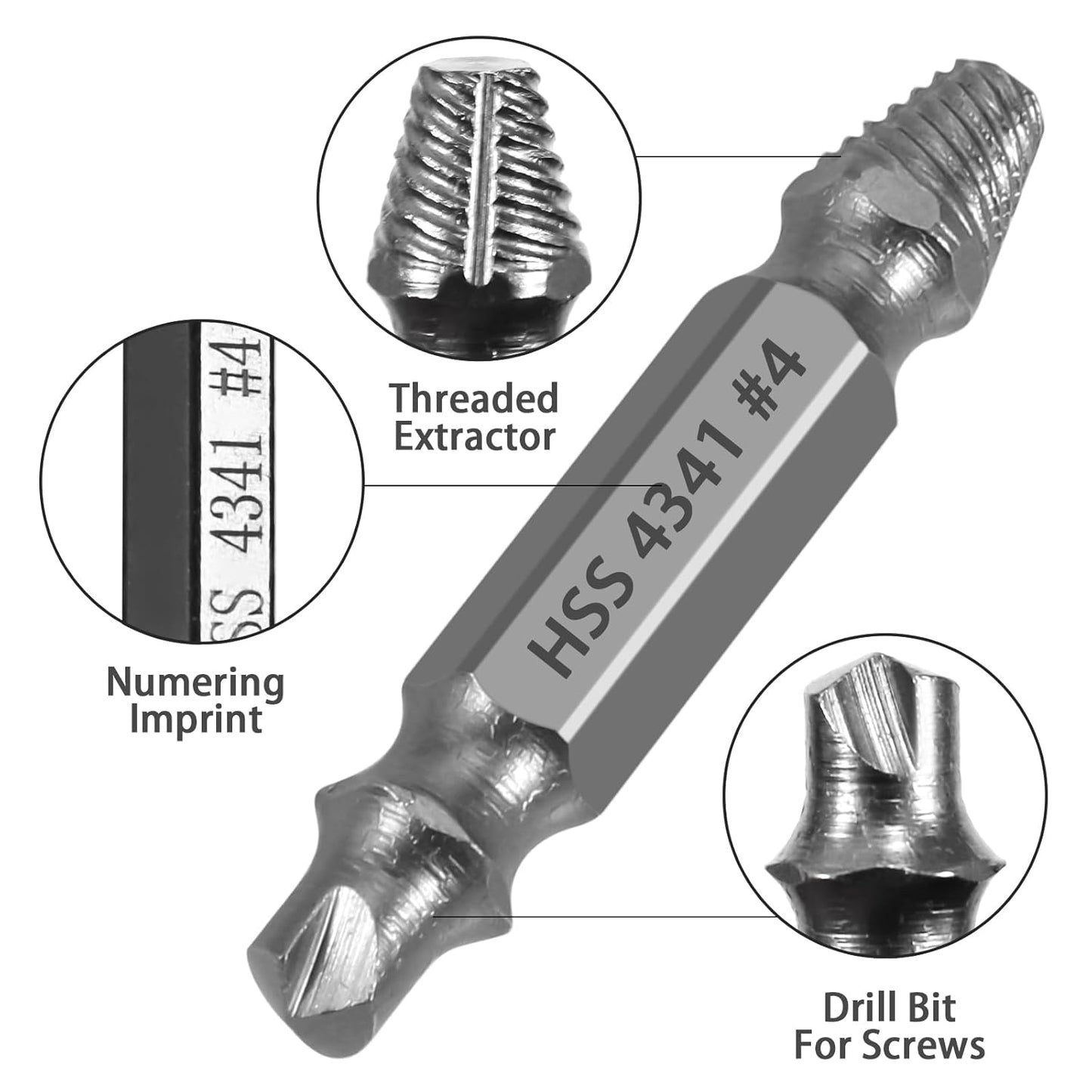 6PCS Damaged Screw Extractor Set