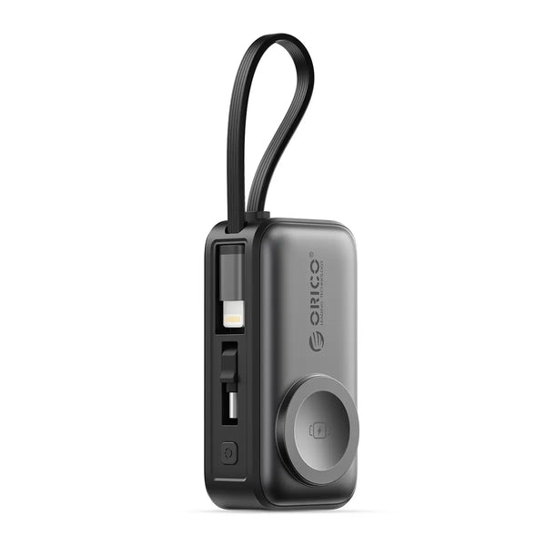 3-in-1 Folding Chargeable Portable Power Bank with Integrated Cable