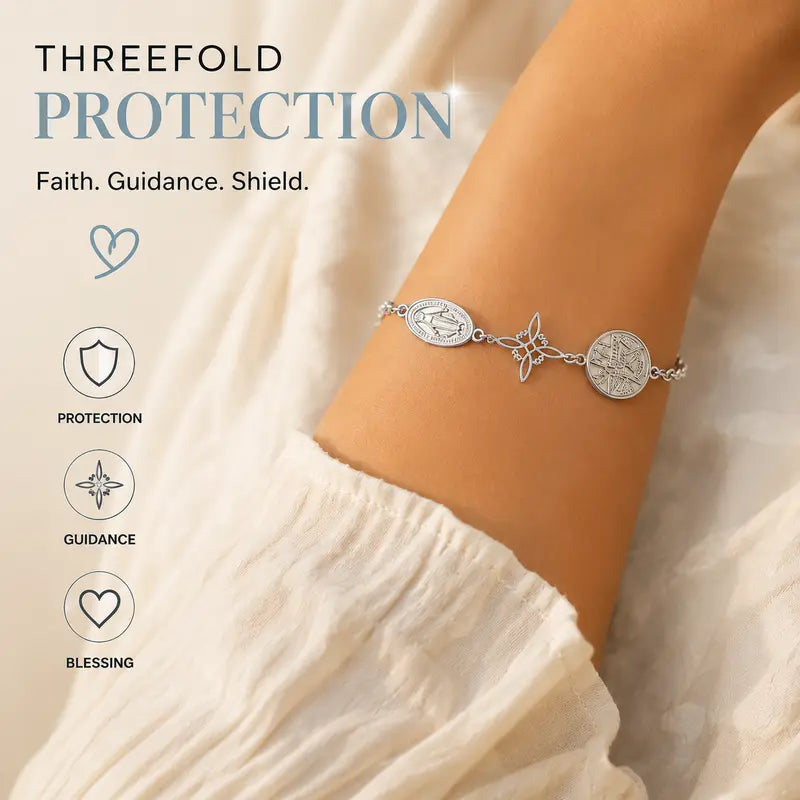 Retro Stainless Steel Triple Protection Bracelet