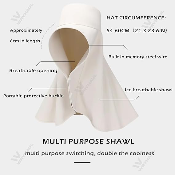 Women's Sun Hat – Wide-brimmed design with a neck flap