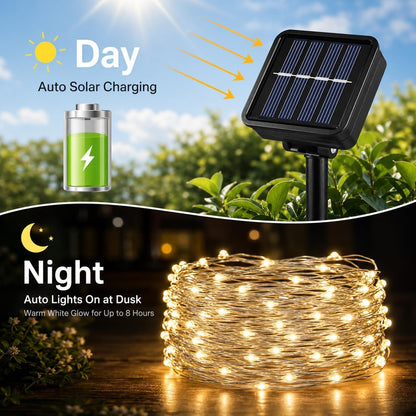 Outdoor solar string lights