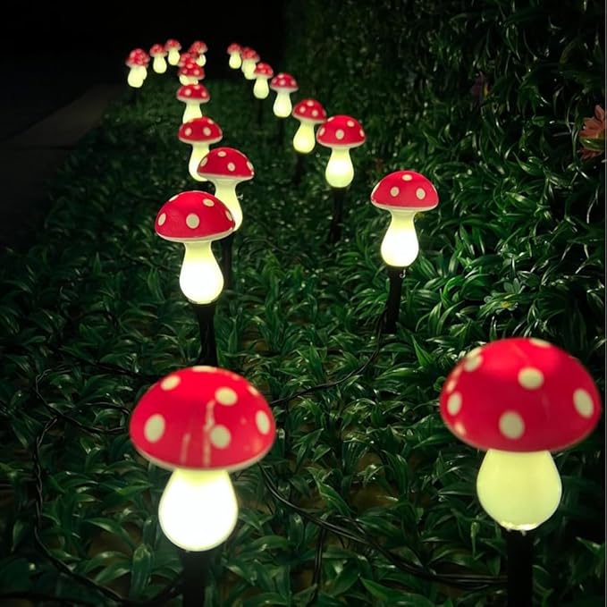 Outdoor Lamp Solar Mushroom Light up Garden Mushroom Lights