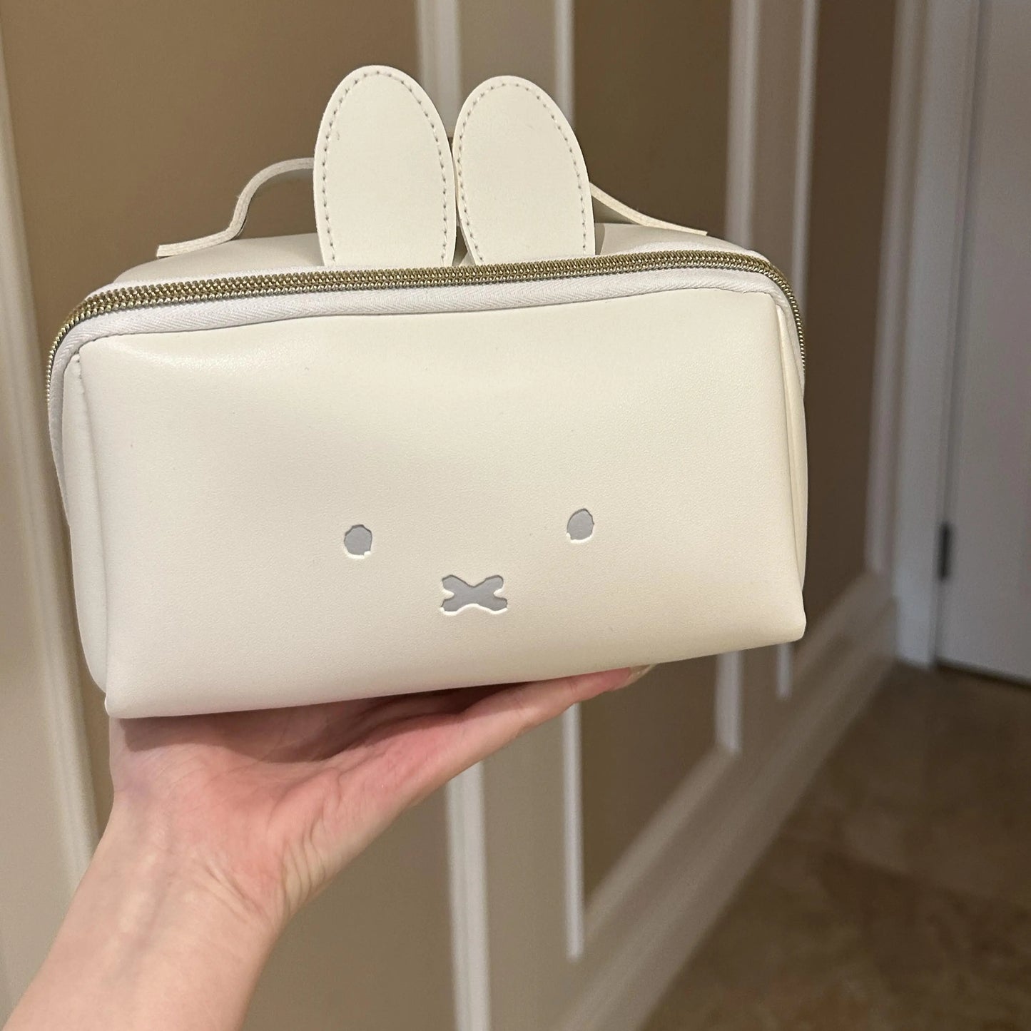 Miffy Large Capacity Handheld Makeup Bag Kawaii PU Leather Waterproof Portable