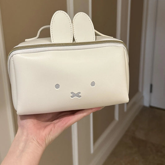 Miffy Large Capacity Handheld Makeup Bag Kawaii PU Leather Waterproof Portable