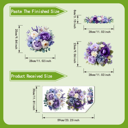 3-Piece Bathroom Toilet Sticker Set, PVC Self-Adhesive Decorative Decals