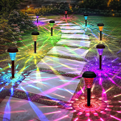 2 Pack Solar Lights Outdoor with Great Pattern, Waterproof Auto On/Off