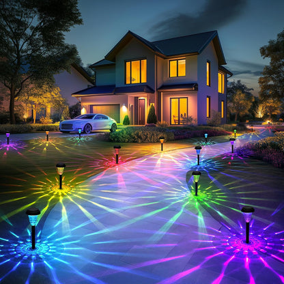2 Pack Solar Lights Outdoor with Great Pattern, Waterproof Auto On/Off