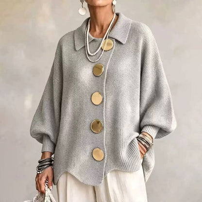 Women French Lapel Knit Cardigan