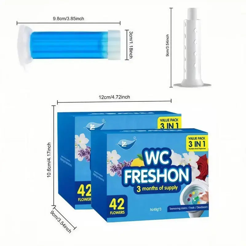 3 Pcs Toilet Gel Stamp | Long-Lasting Toilet Bowl Cleaner & Scent Freshener